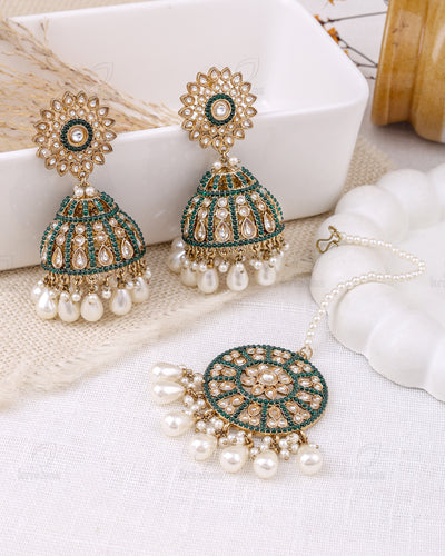 Farheen Pakistani Kundan Jhumki With Mangtika