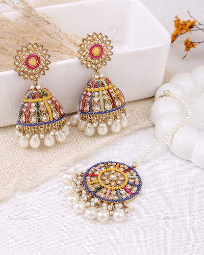 Farheen Pakistani Kundan Jhumki With Mangtika