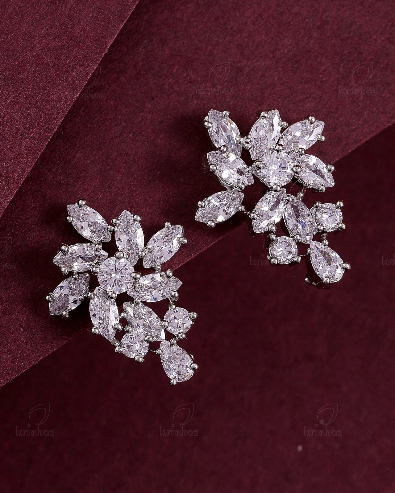 Wave Cz Stud Earrings - CZE