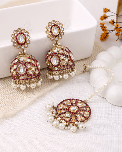 Ruksana Pakistani Kundan Jhumki With Mangtika