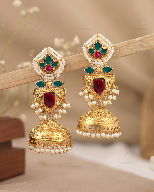 Pratyusha Gold Jhumki Earrings