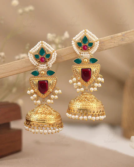 Pratyusha Gold Jhumki Earrings