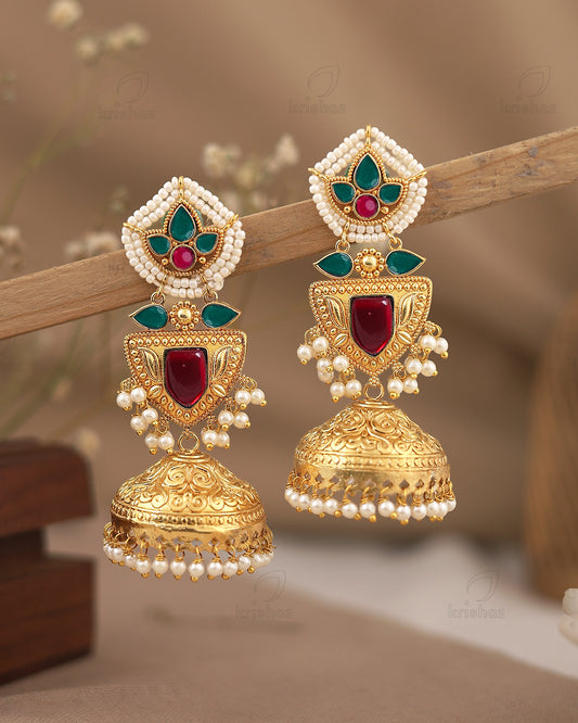 Pratyusha Gold Jhumki Earrings
