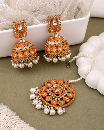 Rukhsar Pakistani Kundan Jhumki With Mangtika