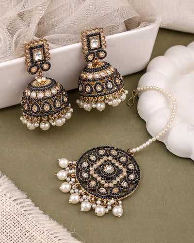 Rukhsar Pakistani Kundan Jhumki With Mangtika