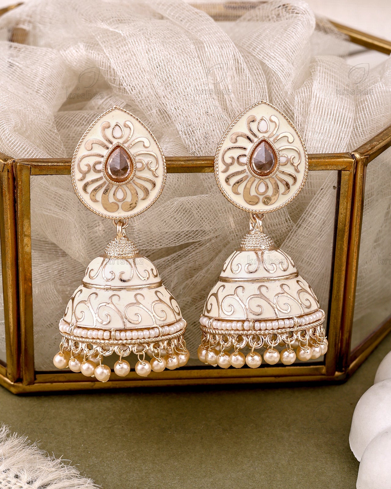 Alisha Kundan Jhumki Earrings