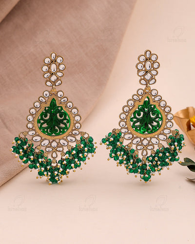 Fatima Kundan Dangler Earrings - RANG