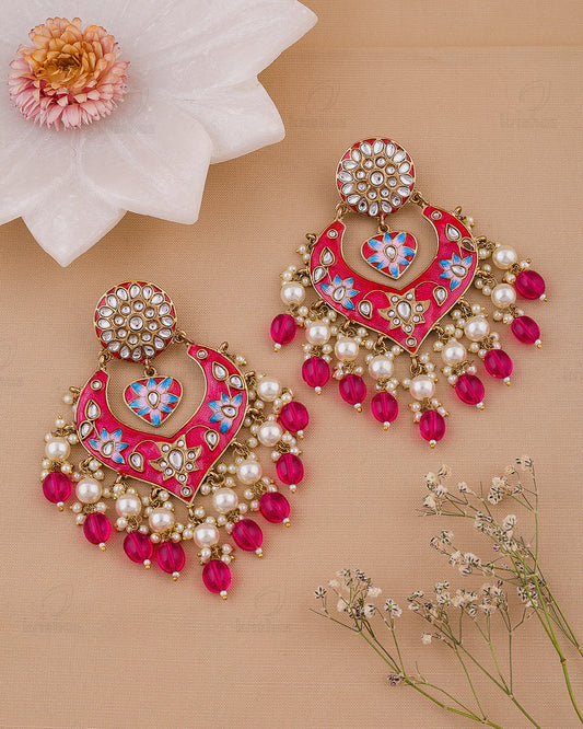 Afreen Kundan Chandbali Earrings - RANG