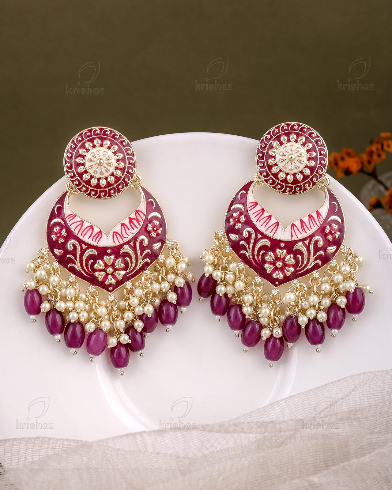 Pranjal Kundan Dangler Earrings