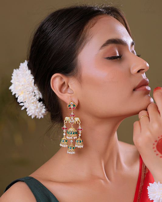 Gaurika Gold Jhumki Earrings