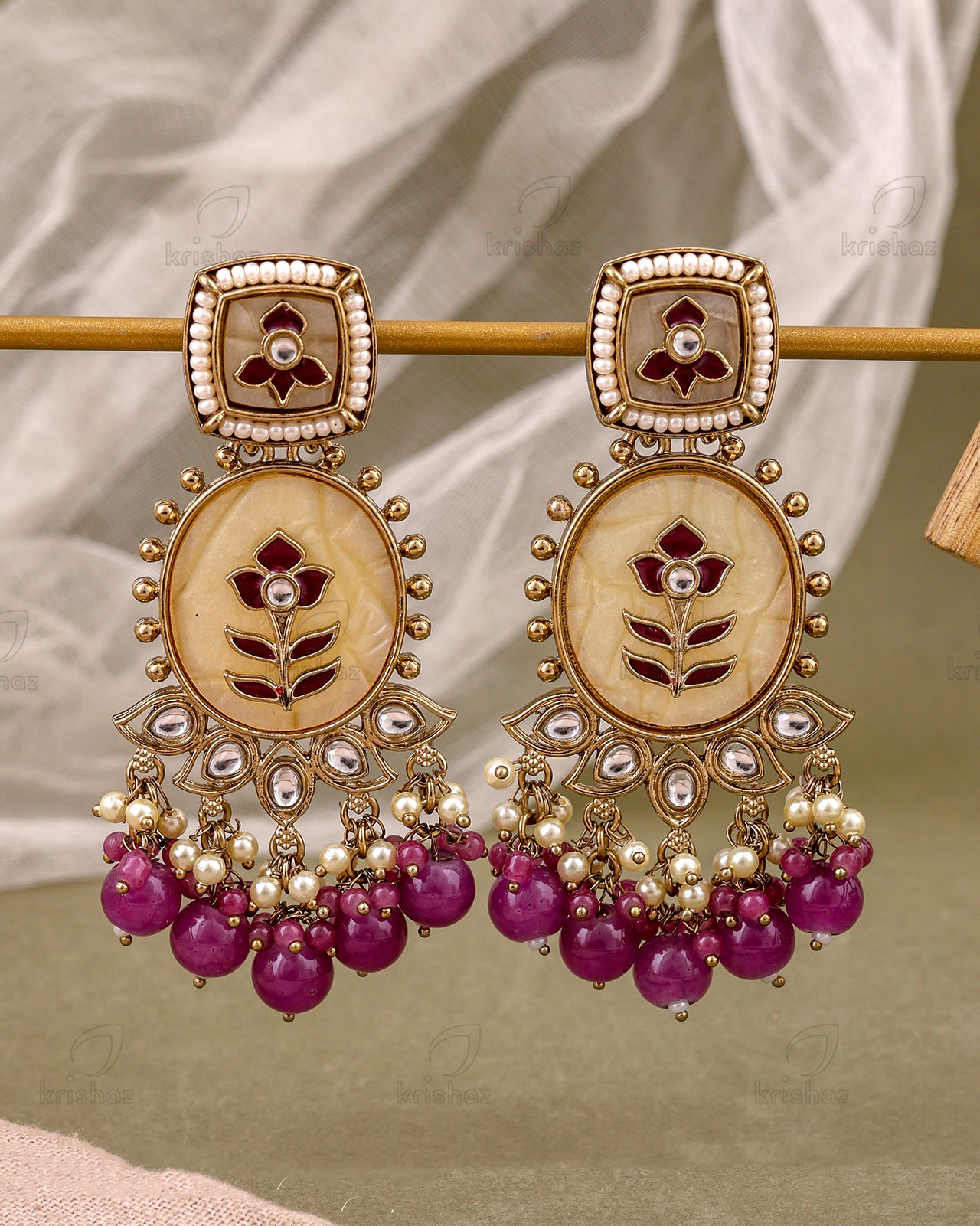 Nalini Kundan Danglers-M