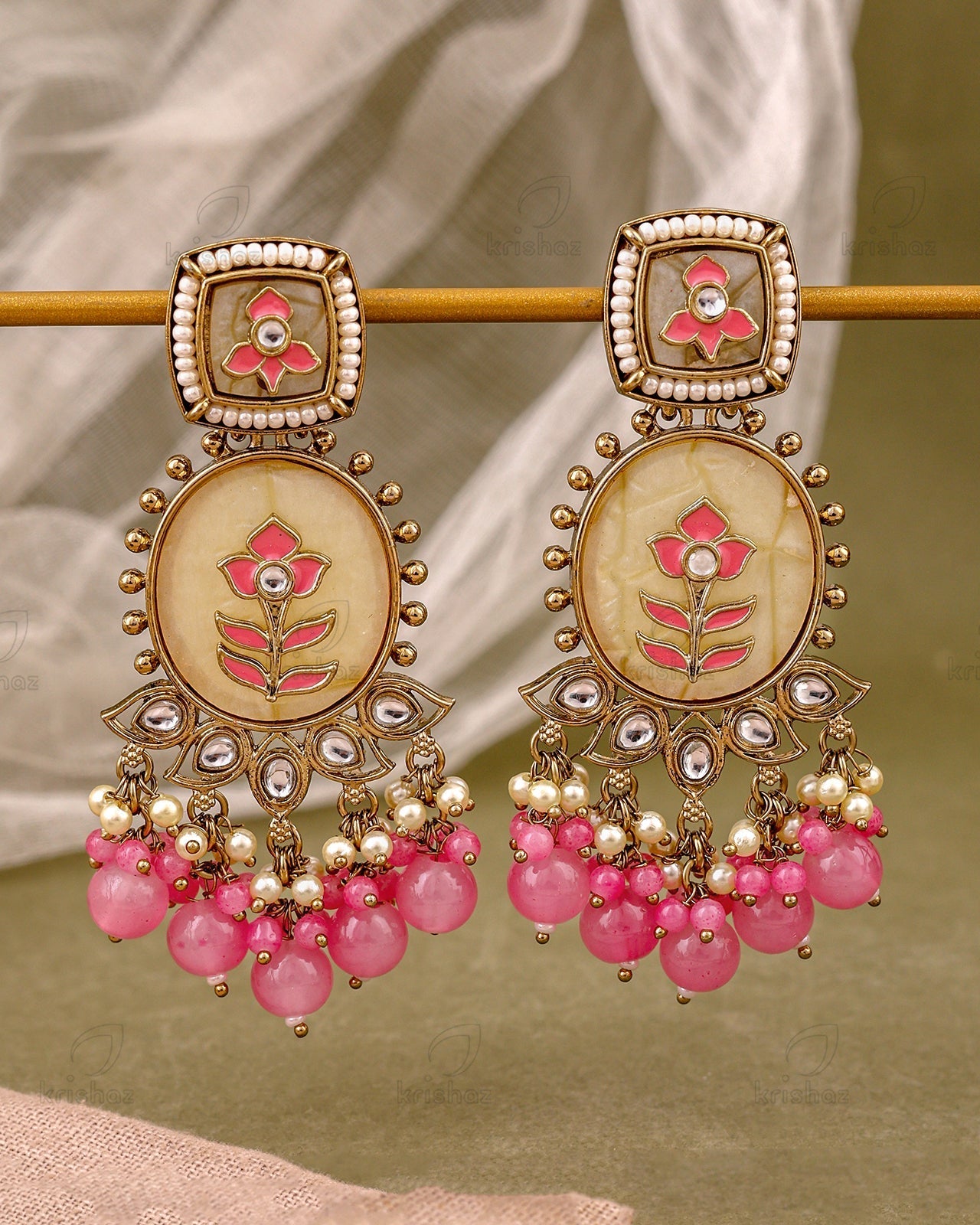 Nalini Kundan Dangler Earrings