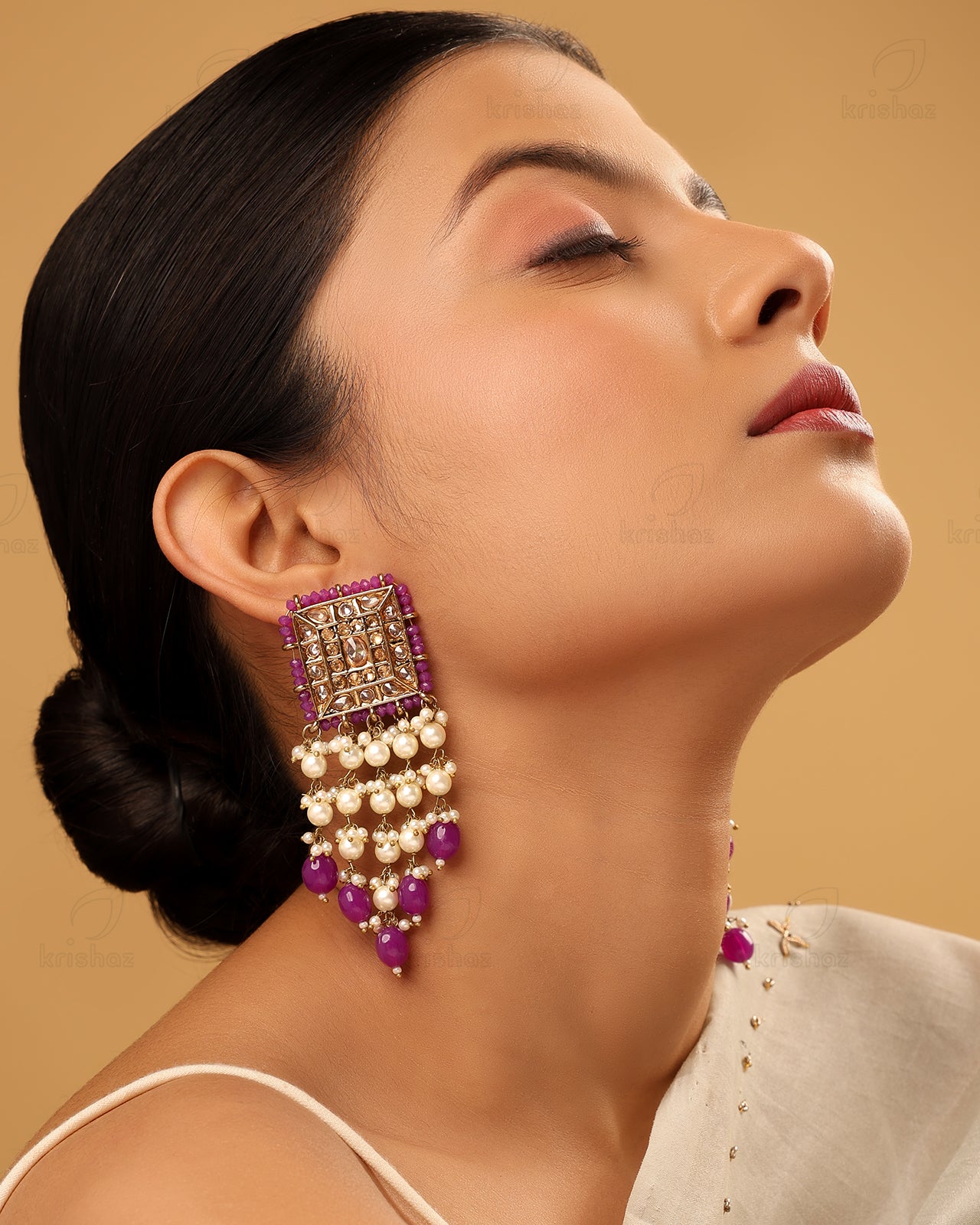 Firoz Kundan Dangler Earrings - RANG