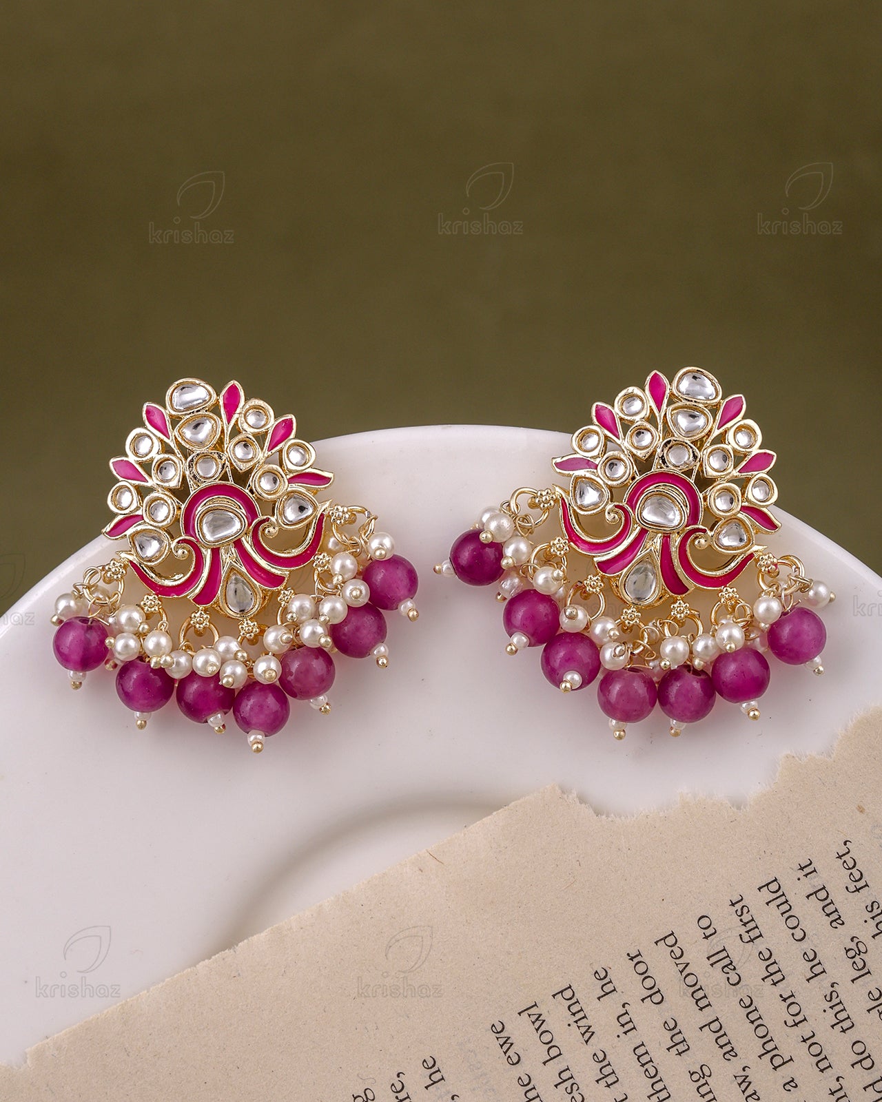 Ridhah Kundan Studs-M