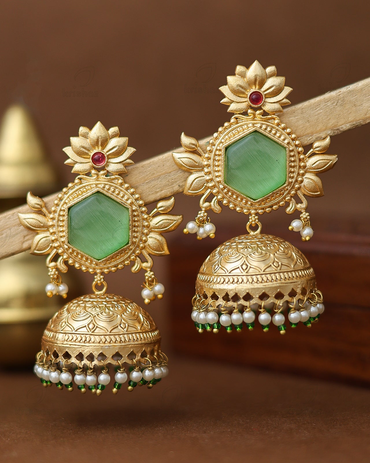 Simran Gold Jhumki Earrings