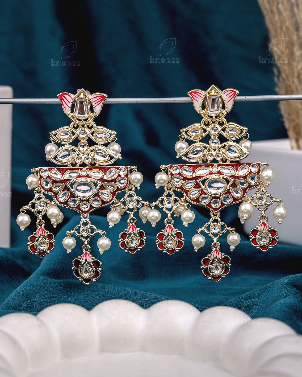 Vishita Kundan Dangler Earrings