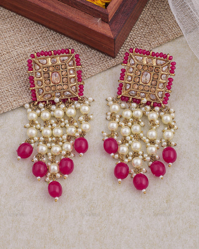 Firoz Kundan Dangler Earrings - RANG