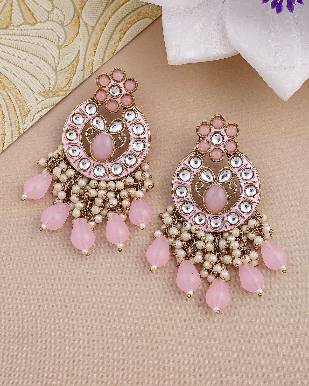 Sahar Kundan Dangler Earrings - RANG