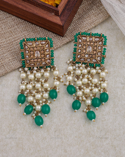 Firoz Kundan Dangler Earrings - RANG