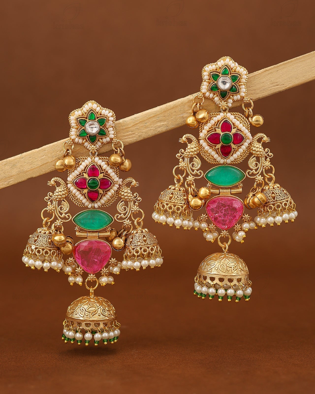 Preeti Mohan Premium Gold Jhumki
