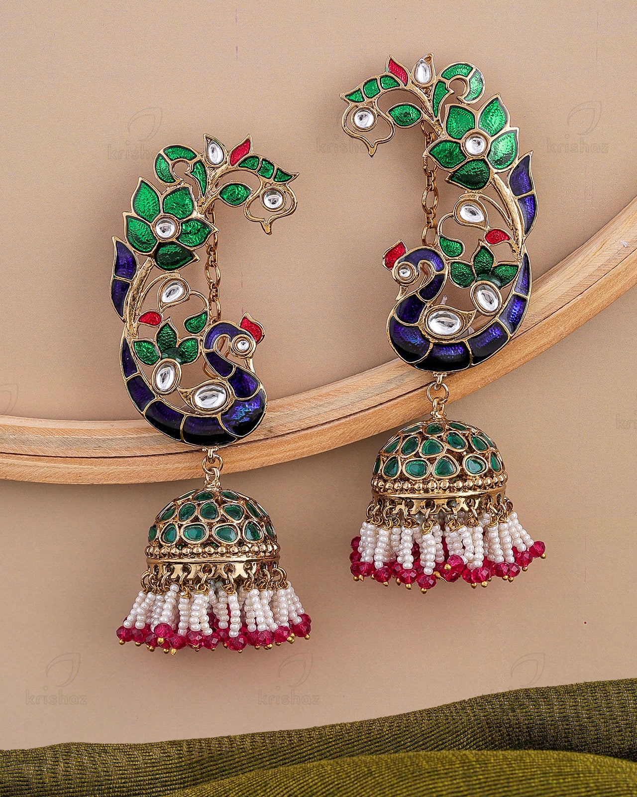 Nihar Kundan Jhumki Earrings - RANG