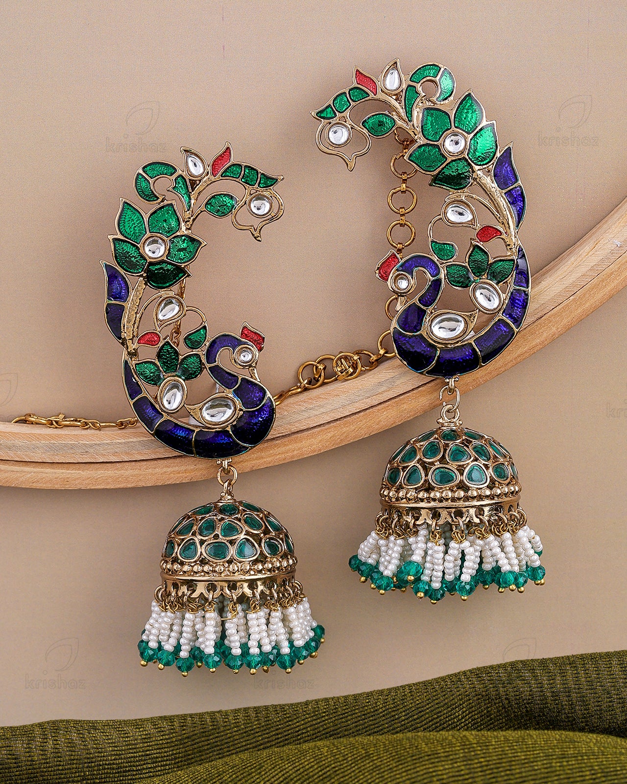 Nihar Kundan Jhumki Earrings - RANG