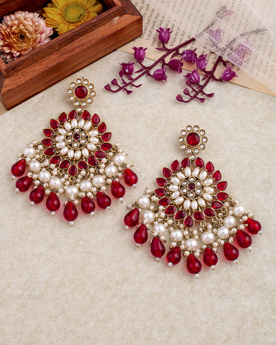 Firdaus Kundan Dangler Earrings - RANG