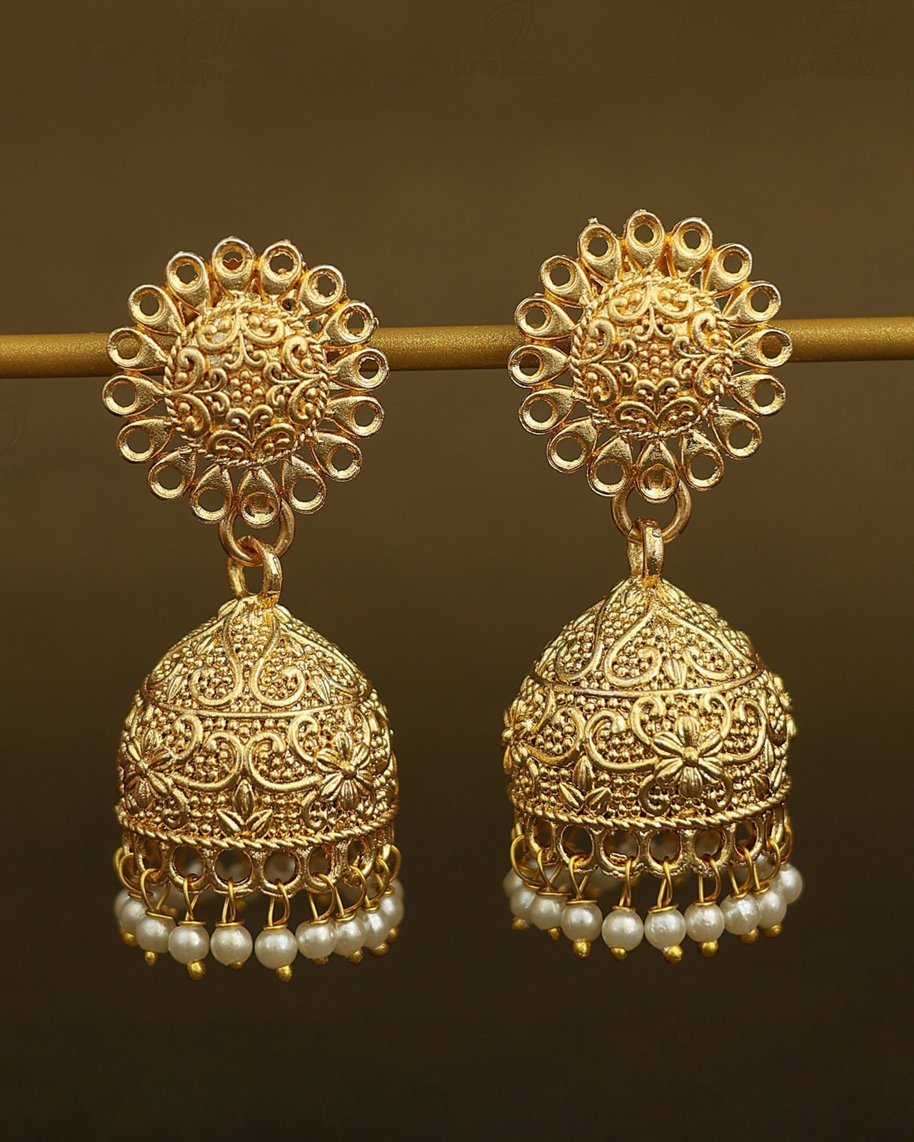Juhi Gold Jhumki Earrings