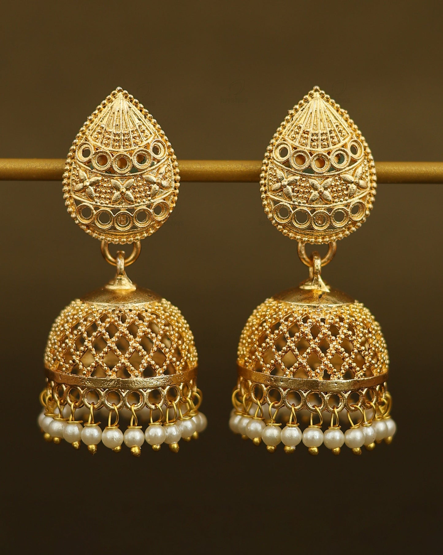 Mahi Gold Jhumki Earrings