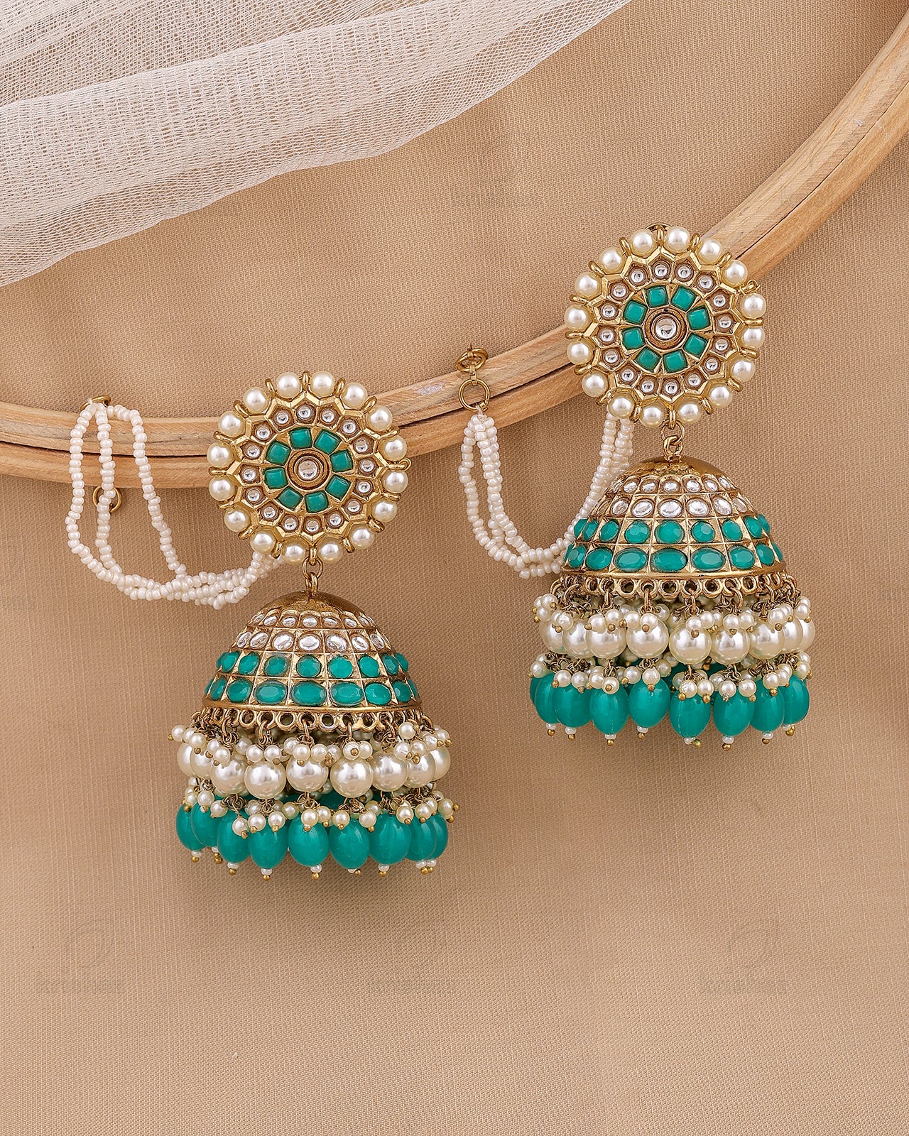 Rukhsar Kundan Jhumki Earrings - RANG