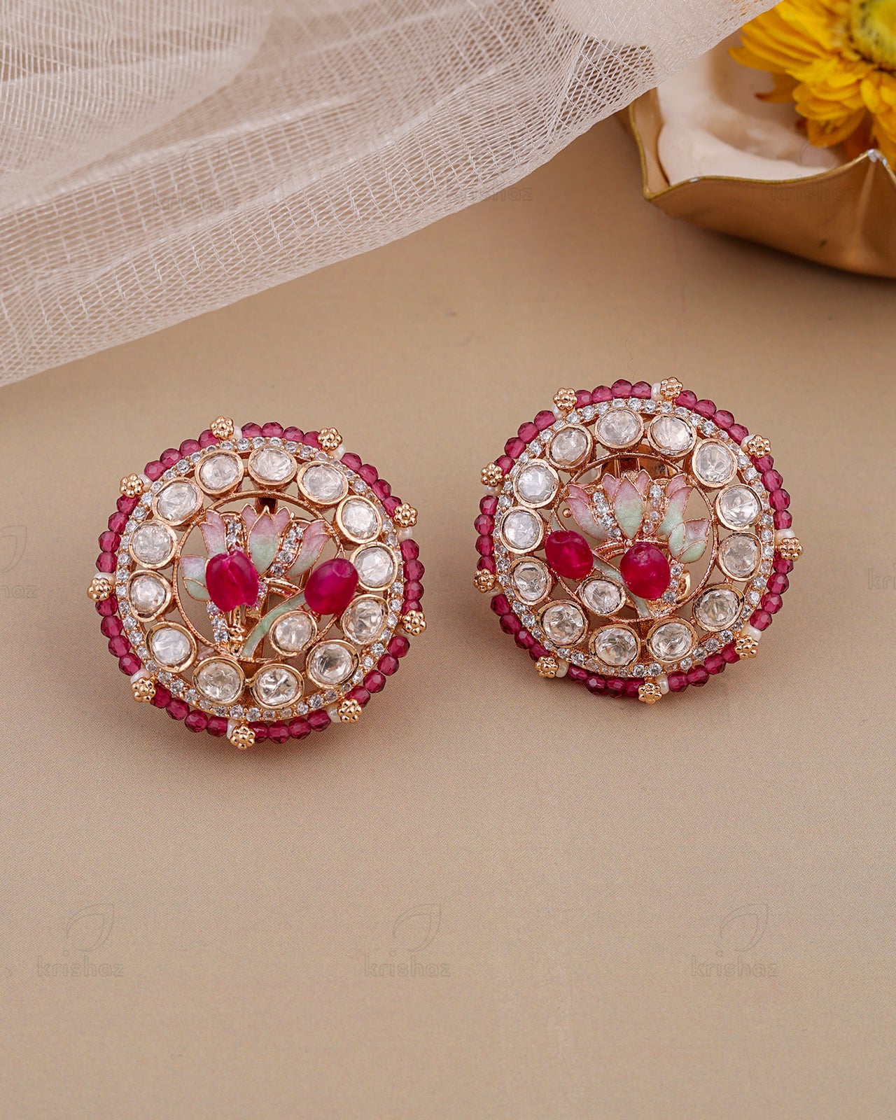 Rabia 22k Gold Plated Studs