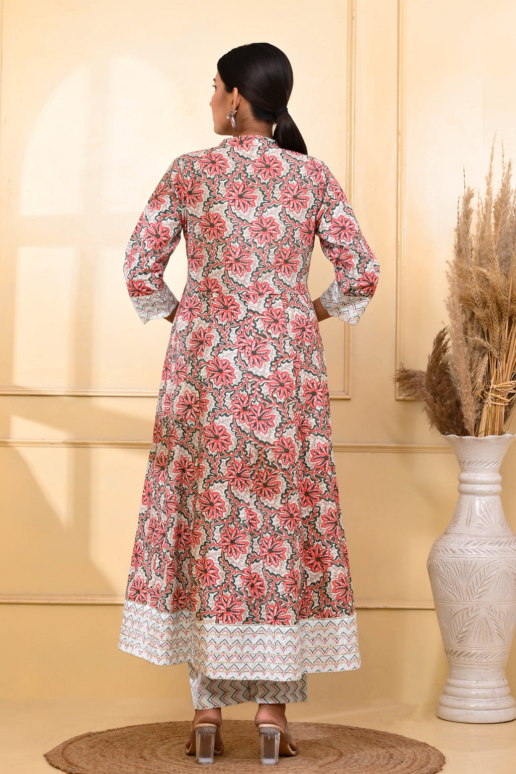 Floral Multi Color Cotton Suit Set - Aastha
