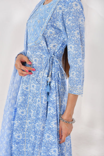 Blue Anarkali Suit Set - Divya
