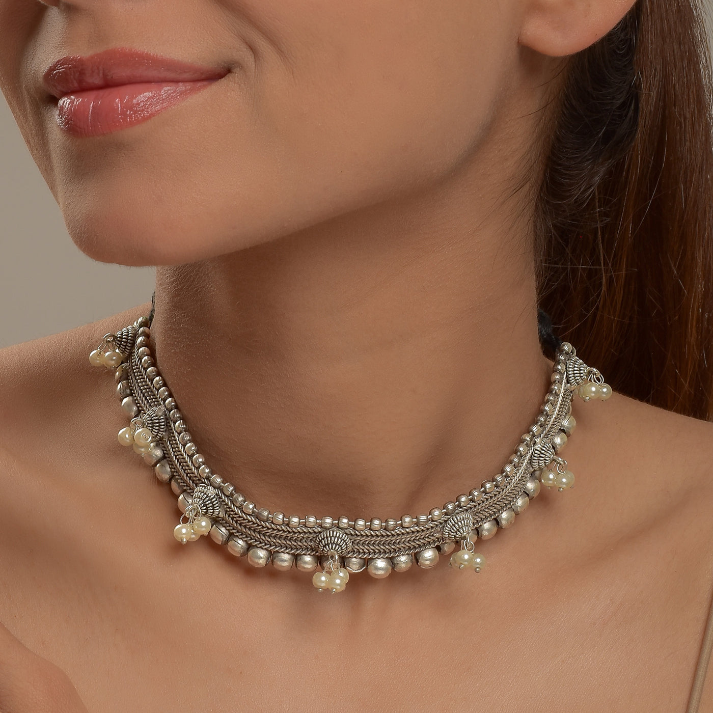 Seerat Silver Look Alike Choker