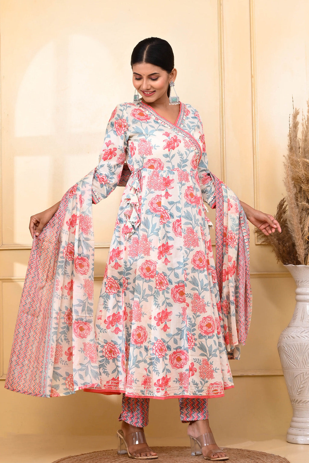 Floral Umbrella Cut Suit Set-Divya