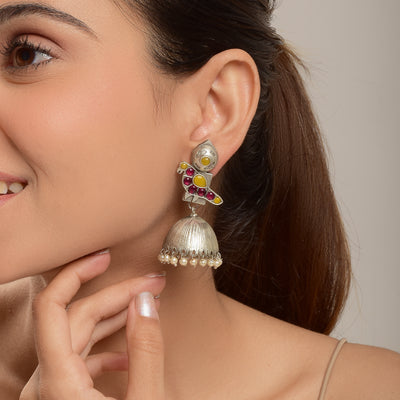 Sakshi Bird Jhumki Earrings