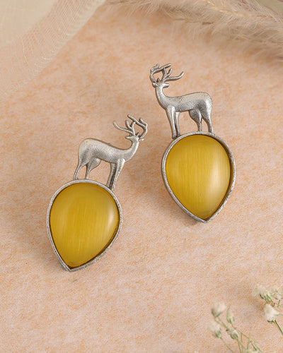 Deer Drop Stud Earrings - wxo