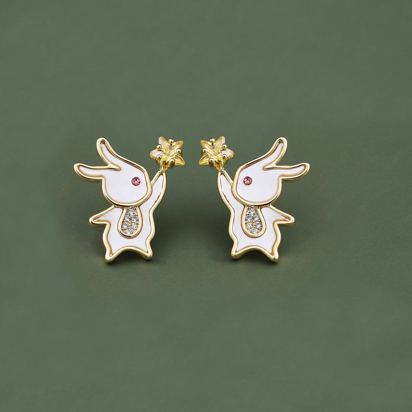 Bunny Fashionable Small American Diamond Stud Earrings