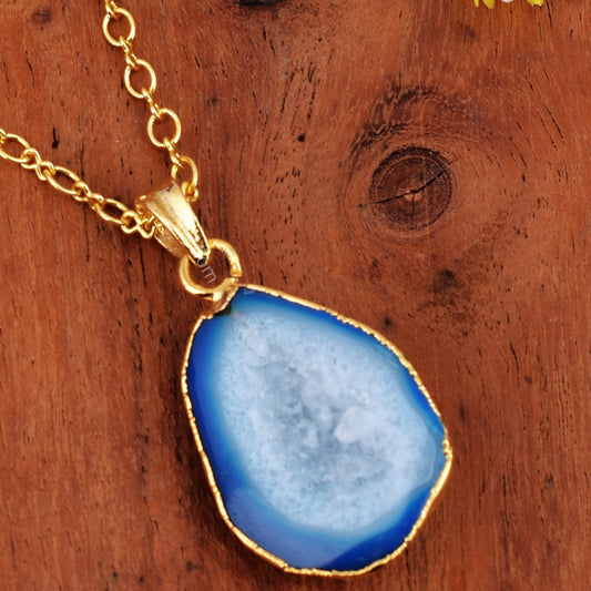 Natural Stone Pendant Natural Stone Pendant Charm With Figure 8 Chains
