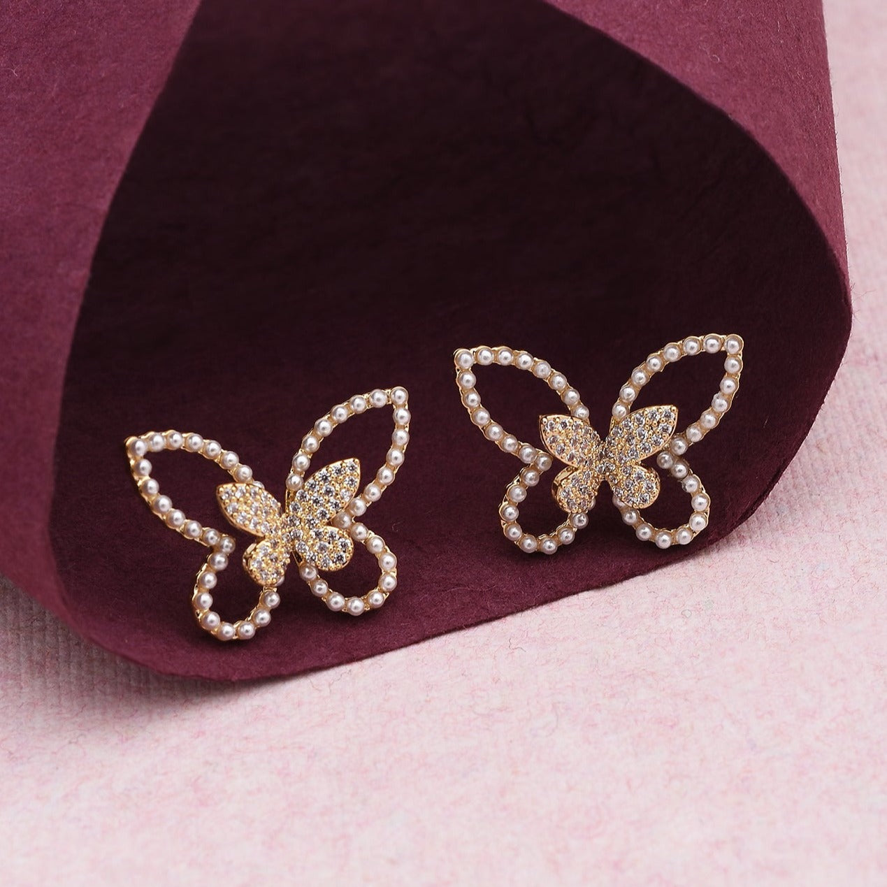 Butterfly American Diamond Fashionable Stud