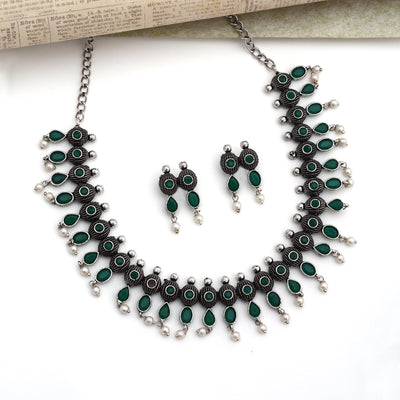 Anurati Oxidized Silver Necklace