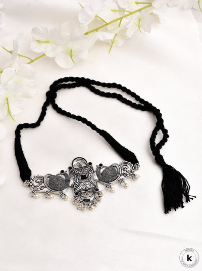 Mukul Silver Oxidized Choker