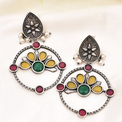 Dyuti Beautiful Silver Look Alike Drop Dangler Earrings Set