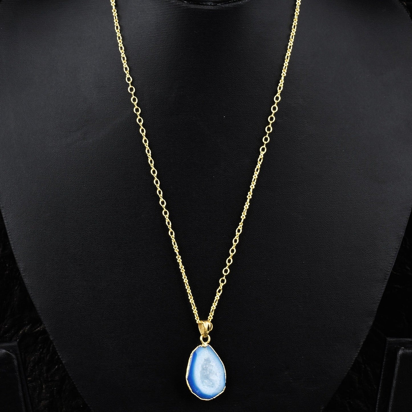Natural Stone Pendant Natural Stone Pendant Charm With Figure 8 Chains