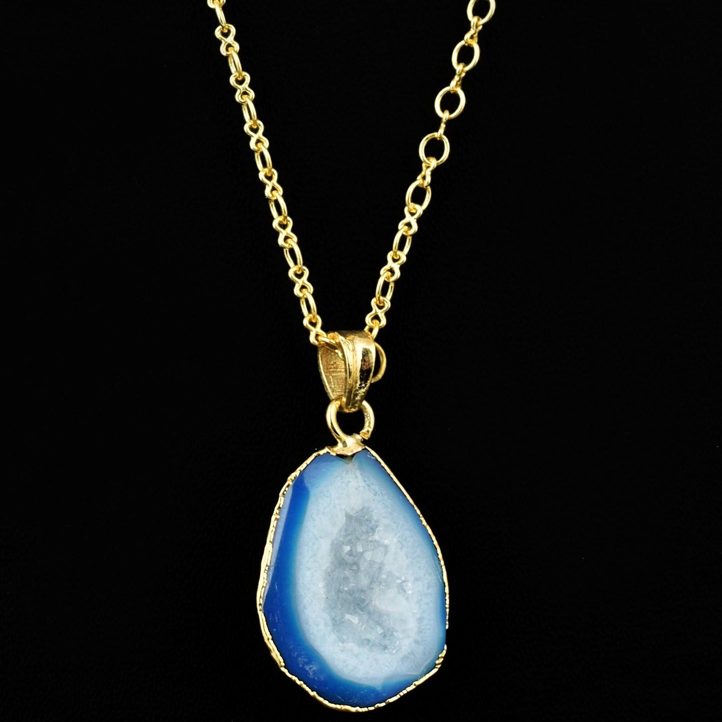 Natural Stone Pendant Natural Stone Pendant Charm With Figure 8 Chains