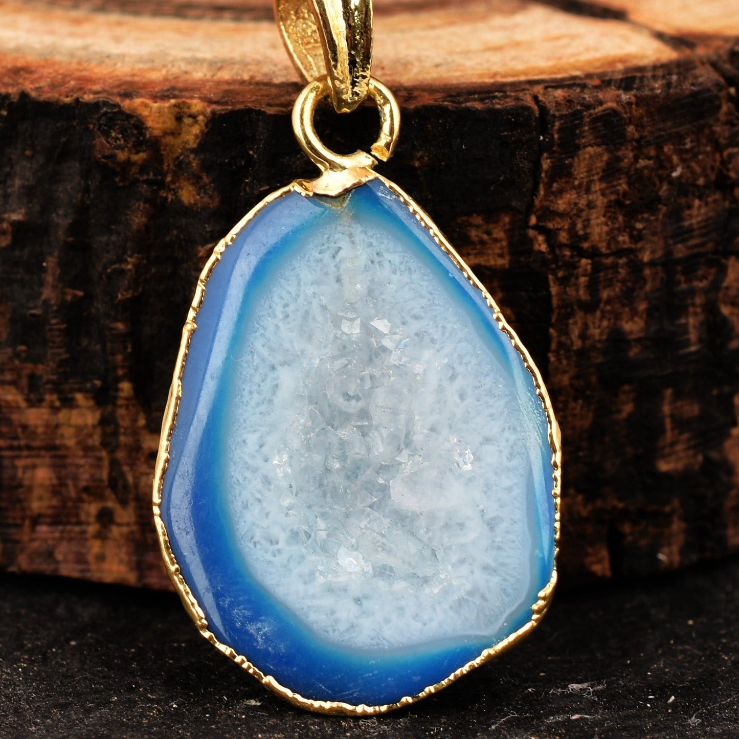 Natural Stone Pendant Natural Stone Pendant Charm With Figure 8 Chains