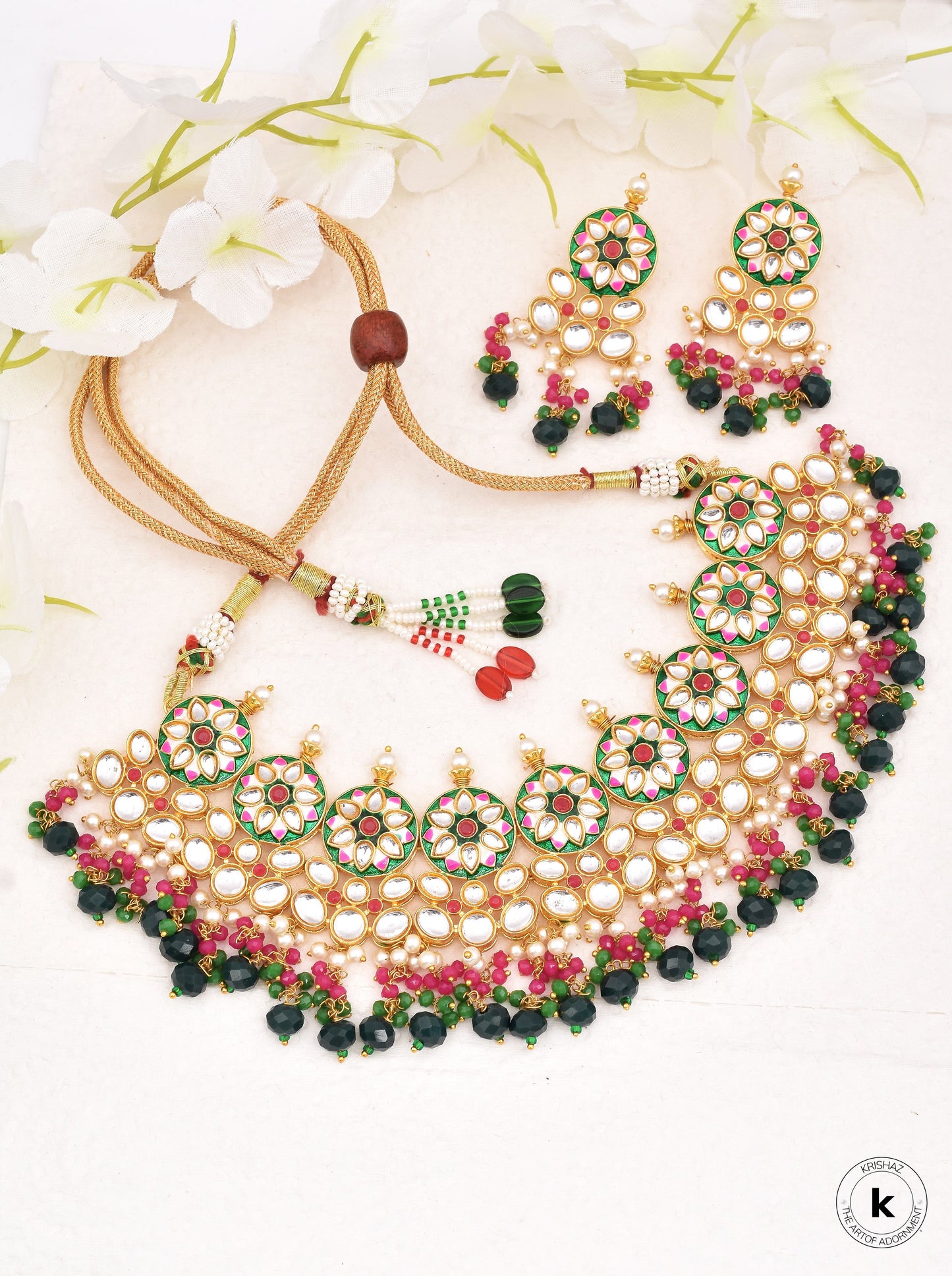 Tejaswini Golden Necklace Set