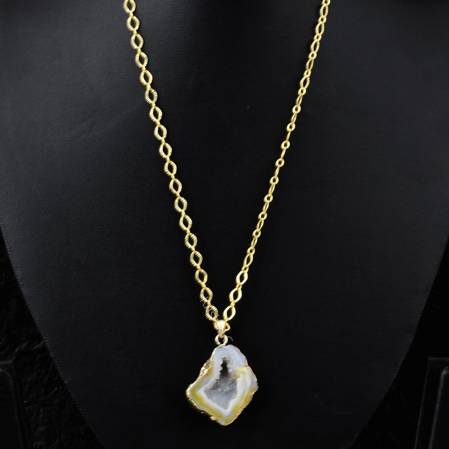 Natural Stone Pendant Natural Stone Pendant Charm With Cable Chain