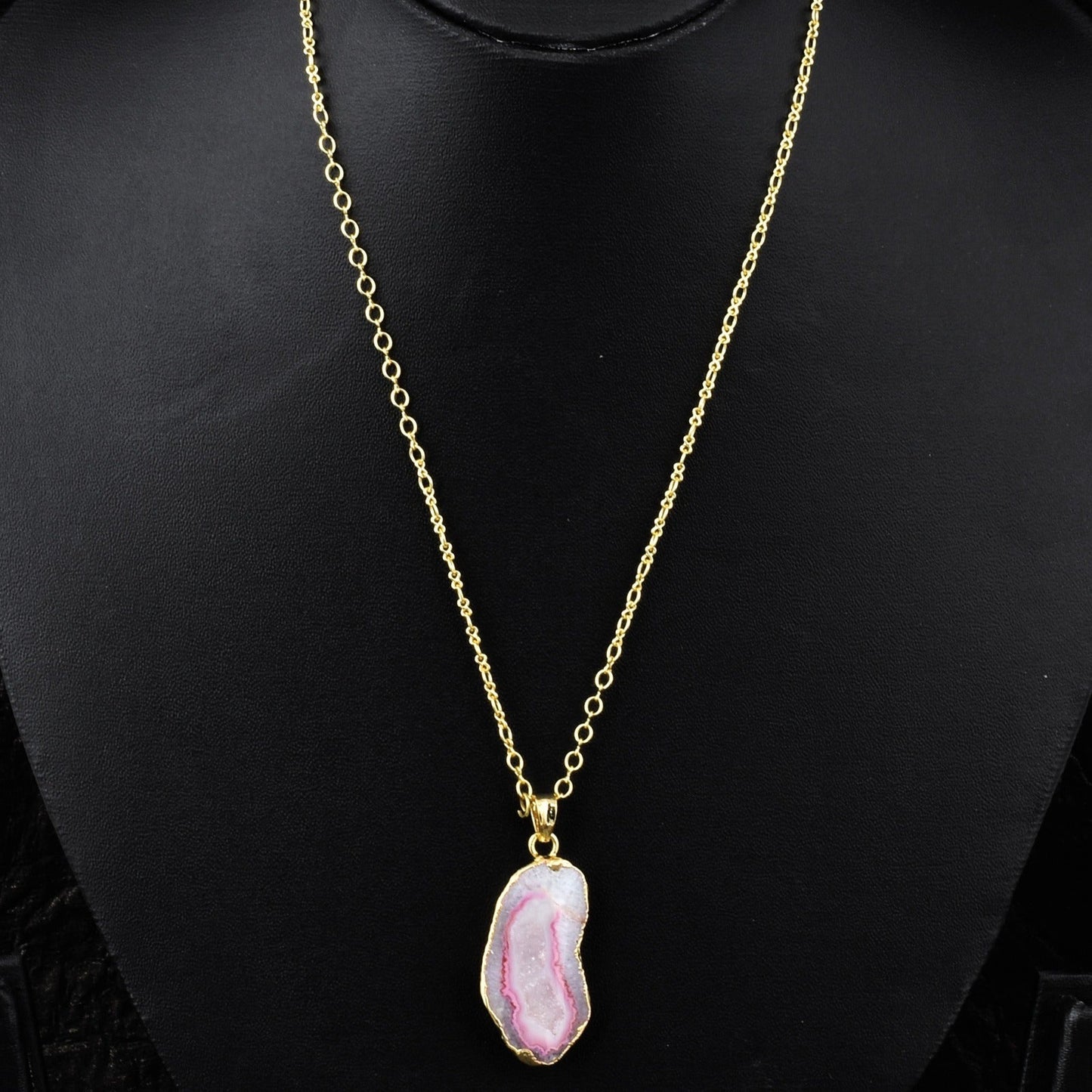 Natural Stone Pendant Natural Stone Pendant Charm With Figure 8 Chains