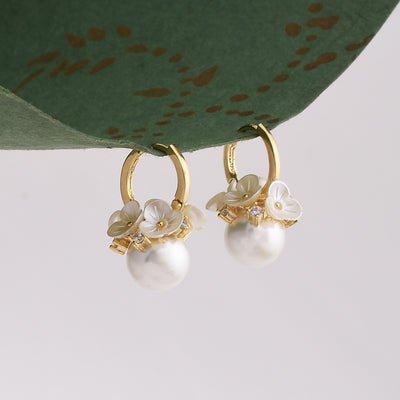 Floral Pearl Fashionable Hoops